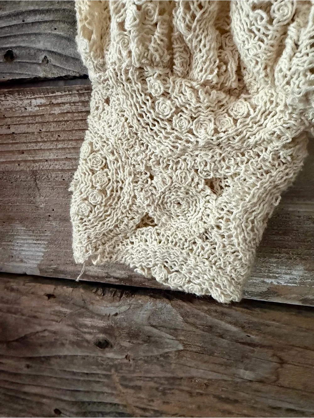 ZARA-Cream Crochet Boho Sweater Top